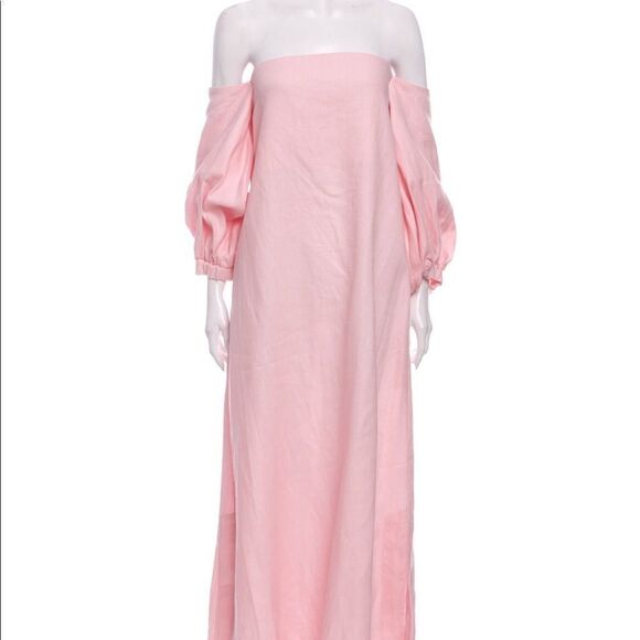 Lisa Marie Fernandez pink linen long dress